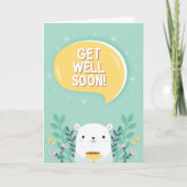 Get Well Soon Cute Cartoon Polar Bear Greeting カード (正面)