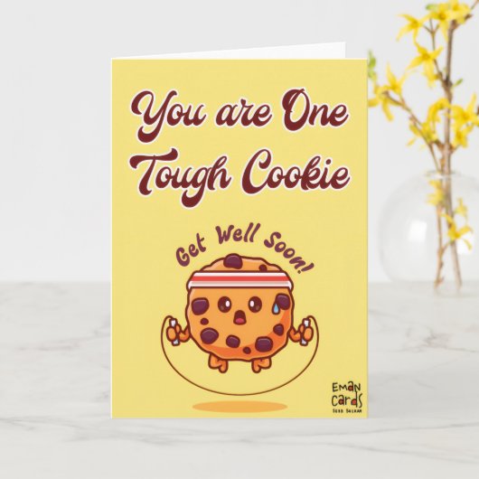Get Well Soon - Cute Cookie Card カード (黄色い花)