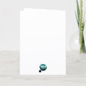 Get Well Soon! Cute fox with balloons and a gift. カード (裏面)