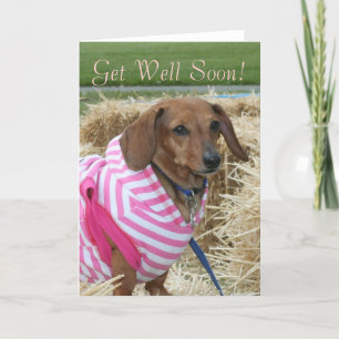 Get Well Soon Dachshundグリーティングカード カード
