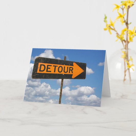 Get Well Soon Detour Sign カード (黄色い花)