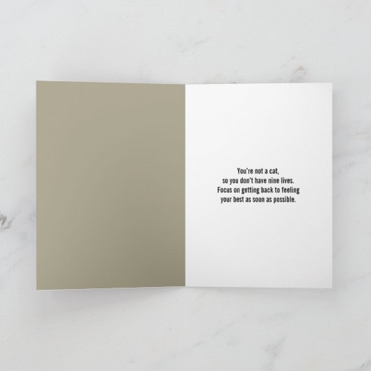 Get Well Soon Doctor Cat カード (内部)