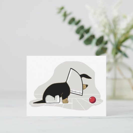 Get Well Soon - Dog Head Cone ポストカード (スタンド正面)