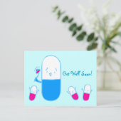 Get Well Soon Doodle Artポストカード ポストカード (スタンド正面)