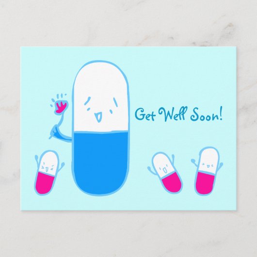 Get Well Soon Doodle Artポストカード ポストカード (正面)