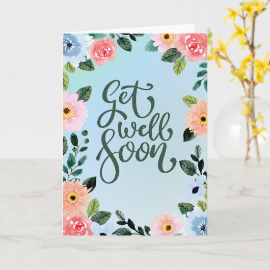 Get Well Soon - floral カード (黄色い花)