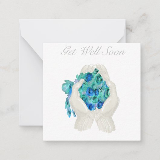 Get Well Soon Floral Bouquet Gift Card ノートカード (正面)