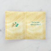 Get Well Soon Floral Yellow Teal Card カード (内部)
