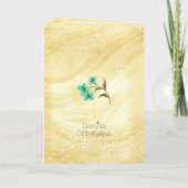 Get Well Soon Floral Yellow Teal Card カード (裏面)