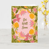 Get Well Soon Flowers カード (黄色い花)