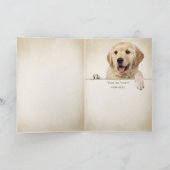 Get Well Soon Golden Retrieverの子犬 カード (内部)