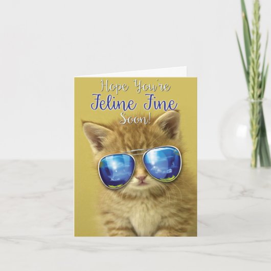Get Well Soon Greeting Card - かっこい猫ちゃん シーズンカード (正面)