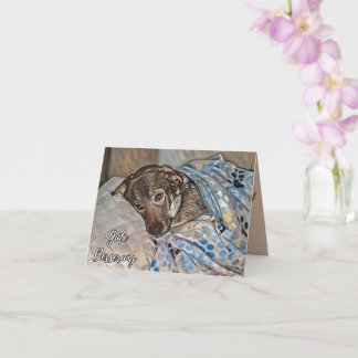Get Well Soon in German Folded Greeting Card カード