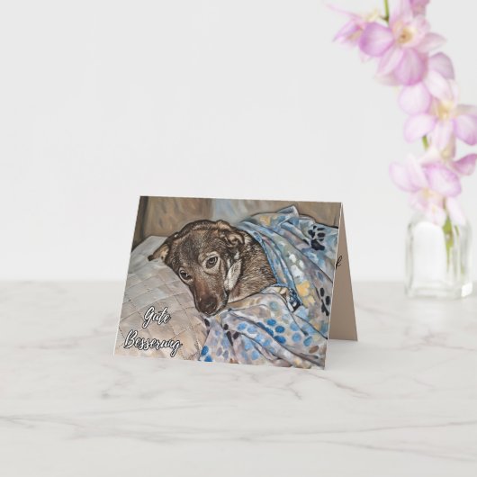 Get Well Soon in German Folded Greeting Card カード (蘭)