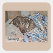 Get Well Soon in German Sticker スクエアシール (正面)