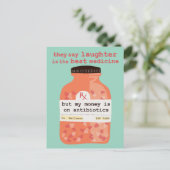 Get Well Soon Laughter vs Antibiotics CUSTOM ポストカード (スタンド正面)