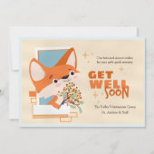 Get Well Soon Little Fox Card 招待状 (正面)