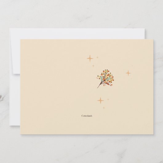 Get Well Soon Little Fox Card 招待状 (裏面)