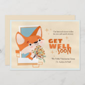 Get Well Soon Little Fox Card 招待状 (正面/裏面)