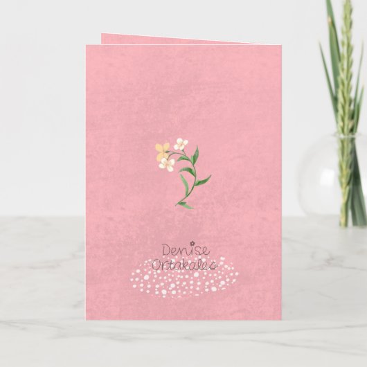 Get Well Soon Pink Soft Pastel Floral Banner カード (裏面)