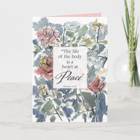 Get Well Soon Proverbs Scripture Religious Roses カード (正面)