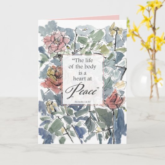 Get Well Soon Proverbs Scripture Religious Roses カード (黄色い花)