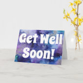 Get Well Soon Purple Blue Water パーソナライズされた Color カード (黄色い花)