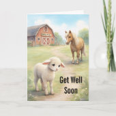 Get Well Soon sad Baby lamb  シーズンカード (正面)