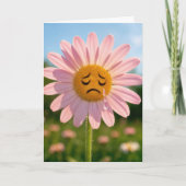 Get Well Soon Sad Pink Daisy カード (正面)