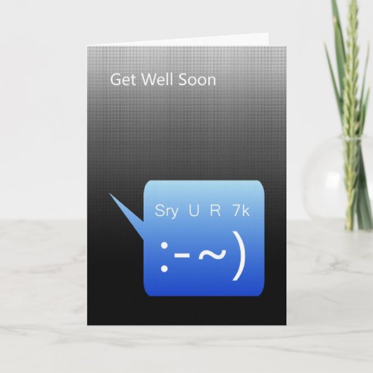 Get Well Soon, SMS文字メッセージあなたは具合が悪い カード (正面)