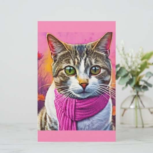 Get Well Soon – Spring Flu Recovery | Cozy Cat 便箋 (スタンド正面)