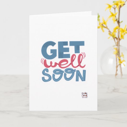 Get Well Soon - Stylish Font Card カード (黄色い花)
