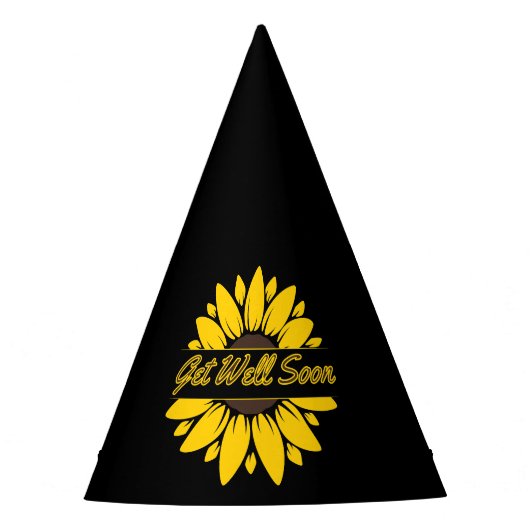 Get Well Soon Sunflowerパーティー帽子 パーティーハット (正面)