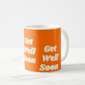 Get well soon text on orange コーヒーマグカップ (正面右)