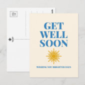 Get Well Soon Wishing You Brighter Days Postcard ポストカード (正面/裏面)