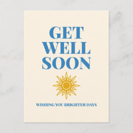 Get Well Soon Wishing You Brighter Days Postcard ポストカード