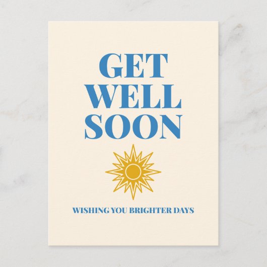 Get Well Soon Wishing You Brighter Days Postcard ポストカード (正面)