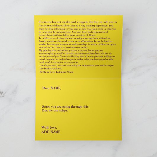 Get Well, We can Adapt Card カード (内部)