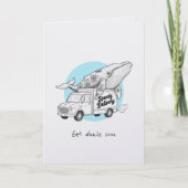 Get whale soon get well soon punny funny card カード (正面)