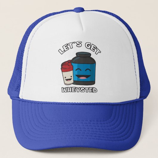 Get Wheysted - おもしろいボディビルトレーニング キャップ (正面)