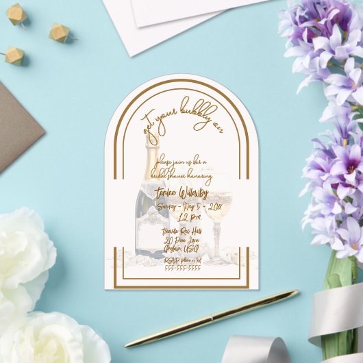 Get Your Bubbly On Wedding Shower アクリル招待状 (インサイチュ (ウェディング))