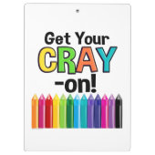 Get your Cray On Rainbow 熱狂する Crayon Art先生 クリップボード (裏面)