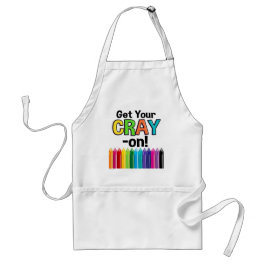 Get your Cray On Rainbow 熱狂する Crayon Art先生 スタンダードエプロン