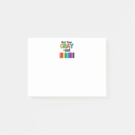 Get your Cray On Rainbow 熱狂する Crayon Art先生 ポストイット (正面)