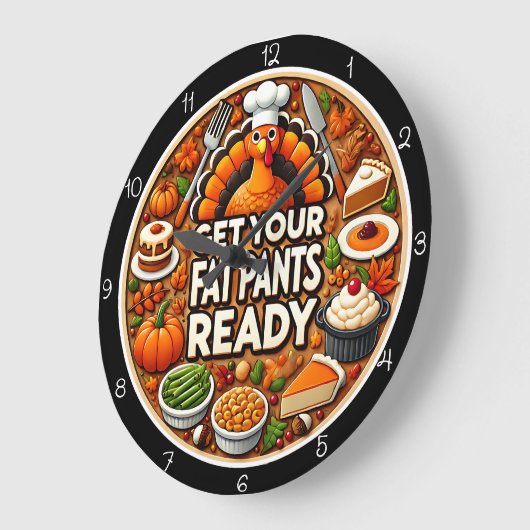Get Your Fat Pants Ready ラージ壁時計 (傾斜)