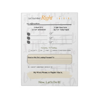 Get Your Mind RIGHT – 5-Minute Journal Notepad ノートパッド