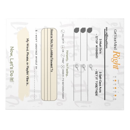 Get Your Mind RIGHT – 5-Minute Journal Notepad ノートパッド (正面)