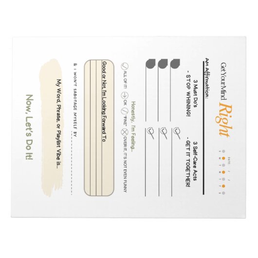 Get Your Mind RIGHT – 5-Minute Journal Notepad ノートパッド (正面)