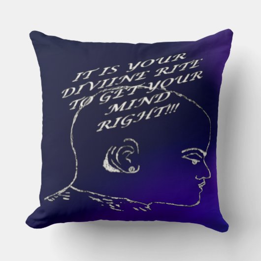 'Get Your Mind Right' Square Throw Pillow クッション (正面)