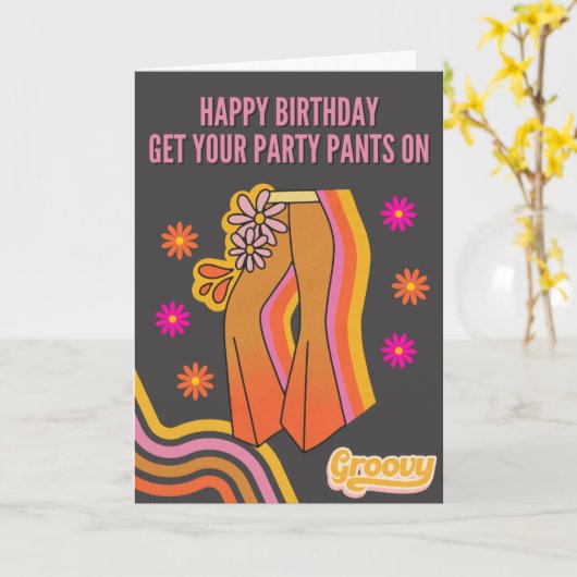 Get Your Party Pants On! Birthday Card カード (黄色い花)